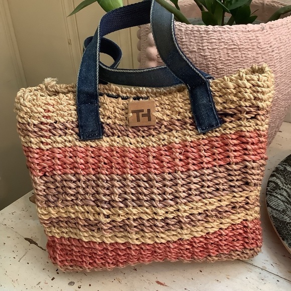 Tommy Hilfiger Straw Jean Purse Bag - Picture 1 of 6
